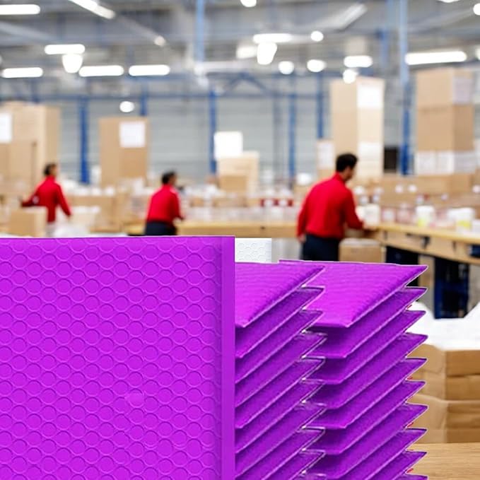 iMBAPrice 10.5x16 Inches Purple Color Polybubble Bag, 100-Pack Large Size #5 Self Seal Poly Bubble Mailers Padded Packing Envelopes (Total 100 Bags)