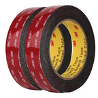 3M Double Sided Mounting Tape 2 Pack 5925 VHB 1" Width Black Foam Tape High Bond Waterproof Heavy Duty Strong Adhesive Tape Thick 0.025in Fastener Replace Décor Frame Logos