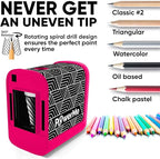 POWERME Electric Pencil Sharpener - Pencil Sharpener Battery Powered for Kids, School, Home, Office, Classroom, Artists – Battery Operated Pencil Sharpener For Colored Pencils, Ideal For No. 2 (Pink)
