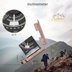 Anbte Compass Hiking Survival, IP65 Waterproof Metal Compass with Sighting Clinometer and Carry Bag, Multifunctional, Professional, for Camping Hunting Hiking Navigation