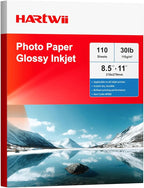 HARTWII Glossy Thin Inkjet Paper 8.5x11 Inches, 110 Sheets brochure paper, 115gsm Photo Paper for Inkjet Printer with Dye Ink for Custom Chip Bag Party Favors