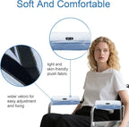SPRING SEAON Wheelchair Armrest Covers 2 Pack Soft Memory Foam Wheelchair armrest Pads Wicking Washable for Office Transport Chair (Grey-Blue)
