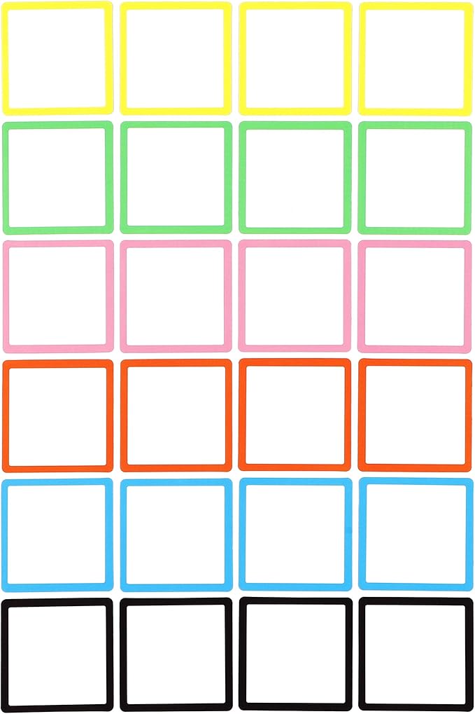 Dry Erase Magnets Set - 24 Pack - 4x4 in Whiteboard Magnetic Notes Planning Pads Labels - Small White Board Magnet Strips Name Tags for Home and Office
