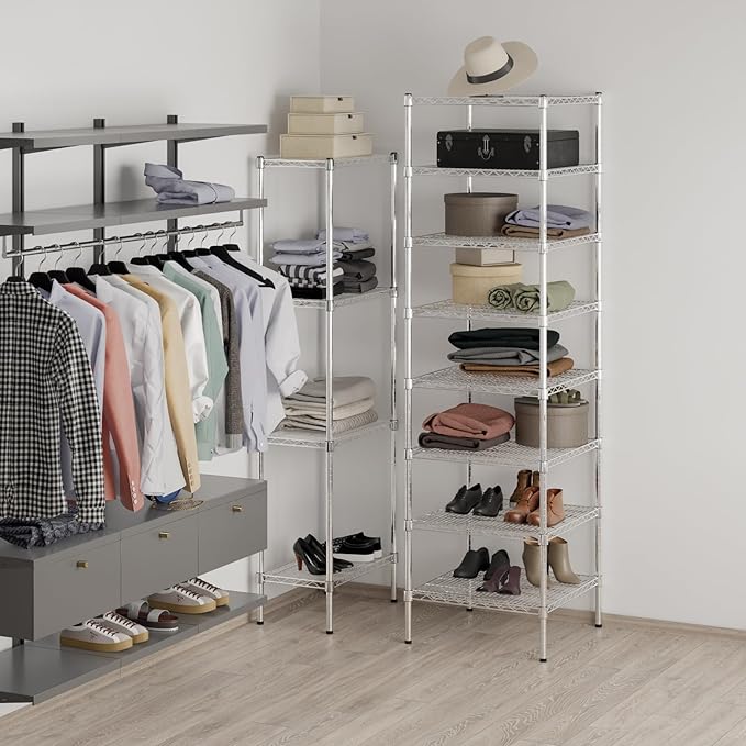 Regal Altair 24" Deep x 24" Wide x 86" Height Wire Shelving Kit | 8-Tier | NSF Commercial Storage Rack Unit