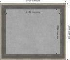 Amanti Art Grey Framed Magnetic Board 25x29 Medium Vision Board for use with Magnets, 100% Metal Sheet to Display Items as Office Decor or for Home Organization in mudroom, Kitchen or Kids Room