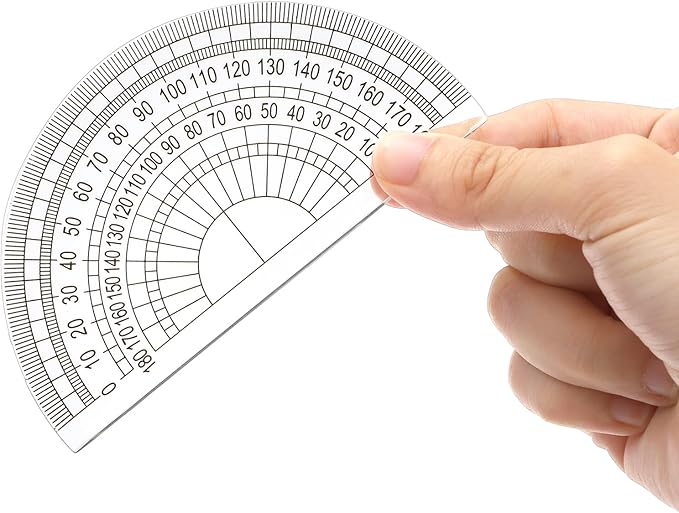 Nicunom 100 Pack Plastic Protractor 180 Degree Math Protractors Geometry Student Protractor, 4 Inches, Clear