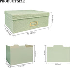 Sprsthai Linen Photo Storage Box – Holds 1700 Photos, 24 Adjustable Dividers & 72 Labels Multi-Use Organizer for Photos, Envelopes, Recipes Beige