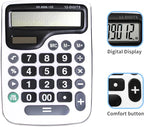 YEBMoo 12 Digit Desktop Calculator with Large LCD Display and Sensitive Button, Dual Solar Power and Battery, Standard Function for Office (YE8898)
