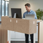 ERGO COLLECT Desk Privacy Panel,2PCS L-Shaped Clamp-On Office Desk Divider,2-in-1 Adjustable Acoustic Desktop Partition Or Under Desk Modesty Screen,for Office,Home,Felt(Dark Camel, 47.2" x 17.7")