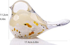 WUBIANJIE Hand Blown Glass Bird Statue Collectible Animal Art Paperweight, Living Room Bedroom Bookshelf Coffee Table Small Ornaments Shelf Home Decoration (Yellow)