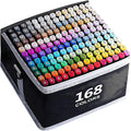 VIDIMAKPRO Alcohol Markers 168 Colors with Base Dual Tip Art Drawing Markers for Kids Students and Adults Comics Sketching Illustration - Refillable