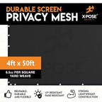 Xpose Safety Privacy Fence Screen 5’ x 50’ (6 Pack) – Heavy Duty Black Mesh with 90% Visibility Block, UV Protection – Includes Cable Ties – for Garden, Yard, Nursery, Kennel, Dog Run, Greenhouse