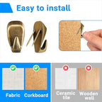 Hufopik 20 Pcs Cubicle Hooks - Fabric Panel Wall Clips for Hanging Coats, Pictures, Supports up to 40 lbs (Bronze)