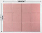 DECORITA Felt Wall Tiles | Large Cork Board Alternative | Aesthetic Felt Bulletin Board for Office, Home & Classroom | Large Cork Boards for Walls Pinboard (12-Pack) | Pink