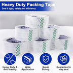 RAZCC Clear Packing Tape, 36 Rolls Heavy Duty Packaging Tape with Dispensers for Packing Shipping Moving and Sealing, Thicker Packing Tape-2" x 65 Yards Per Roll, 2340 Total Yards