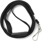 Bird Fiy Lanyards Safety Black Lanyards Neck Flat Premium Breakaway Badge Lanyard with J-Hook for ID Nametag Badge Holder (Black, 25 PCS)