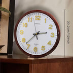 Oxmidud Glow in The Dark 3D Numerals Wall Clock，12 Inch Retro Silent Non-Ticking Battery Operated Easy to Read Vintage Analog Clocks for Living Room Kitchen Office Bedroom Decor