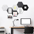 Uoisaiko 12" Large Bulletin Board with 30 Push Pins, Pack of 8 Hexagon Felt Pin Board Notice Boards for Home Office Kitchen, Felt Wall Tiles for Photos Memos