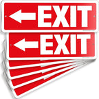 iSYFIX Exit Signs 6 Pack 12x4 Inch with Directional Left Arrows - Rust Free Aluminum, Laminated for UV, Weather, Scratch Resistance - Ideal for Offices, Schools, Theaters, Restaurants