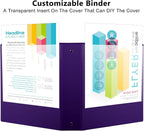 CIXILDTS 2-inch Round Ring Binder, Durable 2" 3 Ring Binder Fit Letter Size Paper, Purple, 6-Pack