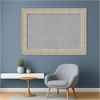 Amanti Art Silver Framed Magnetic Board 31x43 Large Vision Board for use with Magnets, 100% Metal Sheet to Display Items as Office Decor or for Home Organization in mudroom, Kitchen or Kids Room