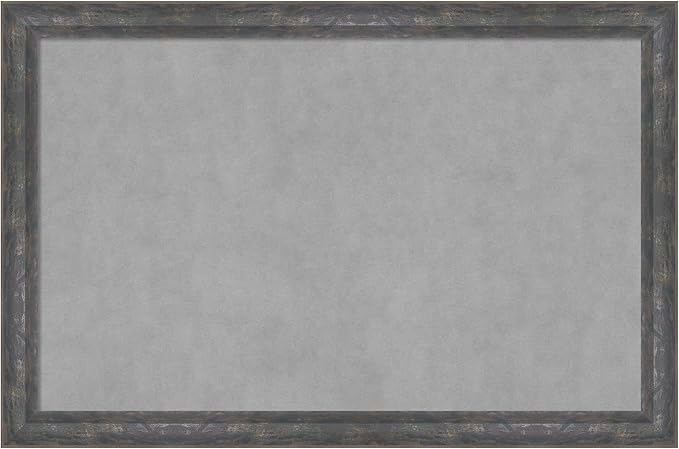 Amanti Art Grey Framed Magnetic Board 23x35 Large Vision Board for use with Magnets, 100% Metal Sheet to Display Items as Office Decor or for Home Organization in mudroom, Kitchen or Kids Room