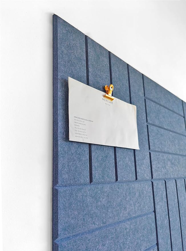DECORITA Felt Wall Tiles | Large Cork Board Alternative | Aesthetic Felt Bulletin Board for Office, Home & Classroom | Large Cork Boards for Walls Pinboard (12-Pack) | Ocean Blue