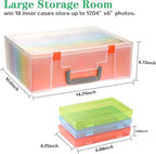 Photo Storage Box 4x6, 18 Inner Photo Case Large Photo Organizer Acid-Free Photo Box Storage Photo Keeper Photo Storage Case, Plastic Craft Storage Box for Photo Stickers Stamps Seeds (9 Colors)