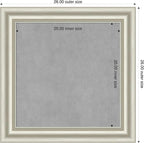 Amanti Art Silver Framed Magnetic Board 26x26 Medium Vision Board for use with Magnets, 100% Metal Sheet to Display Items as Office Decor or for Home Organization in mudroom, Kitchen or Kids Room