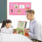 Vuzvuv Pink 28"x16" Large Cork Board with 50 Push Pins & Sticky Notes, Self-Adhesive Bulletin Board for Wall, Felt Pin Vision Board for Paste Notes,Schedules Offices Home