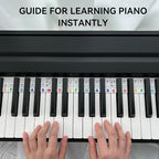 BEATBIT Piano Notes Guide for Beginner, Removable Piano Keyboard Note Labels for Learning, 88-Key Full Size, Made of Silicone, No Need Stickers, Reusable and Comes with Box (Rainbow Colors）