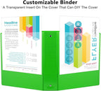 CIXILDTS 2-inch Round Ring Binder, Durable 2" 3 Ring Binder Fit Letter Size Paper, Green, 6-Pack