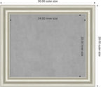Amanti Art Silver Framed Magnetic Board 26x30 Medium Vision Board for use with Magnets, 100% Metal Sheet to Display Items as Office Decor or for Home Organization in mudroom, Kitchen or Kids Room