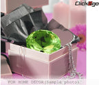 click2go 2” / 60 mm Diamond Shaped Glass Crystal Paperweight – Home Office Decor & Valentine's Day Gift Wedding Favors Centerpieces Decoration with Gift Box (Light Green)