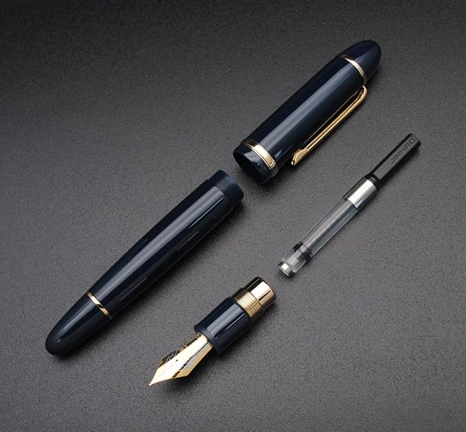 JINHAO X159 Fountain Pen (EF Nib 0.38mm, Dark Blue with Gold Clip)