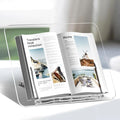 Acrylic Book Stand, Angle Adjustable Book Display Stand,Foldable Cookbook Stand, Lightweight Book Holder for Magazines, Laptop, Recipe, Textbook