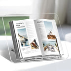 Acrylic Book Stand, Angle Adjustable Book Display Stand,Foldable Cookbook Stand, Lightweight Book Holder for Magazines, Laptop, Recipe, Textbook