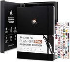 Clever Fox Planner Pro Premium – Luxurious Weekly & Monthly Planner with Budget Organizer for Productivity & Goals, Undated, A4 (Black)