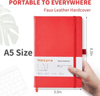 Heture Hardcover Notebooks, A5 Blank Journals Notebook for Writing 160 Pages, 8.2 x 5.5 inch, Classic Blank Notebooks for College/Work/Travel(Red 3 Pack)