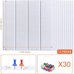 Cork Boards for Walls 48" x 36" Felt Board Alternative, 12 Pack Felt Wall Tiles Bulletin Board, Large Cork Board for Office Pin Board Tack Board Cork Boards