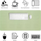 Bloss 47.2" x 24" Large Desk Mat, Leather Desk Mat, Large Mouse Pad + Keyboard Pad, Non-Slip Desk Mat Protector for Office, Home - Green