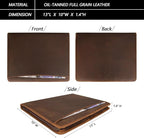 Full Grain Leather Portfolio with Zipper, Professional Business Organizer for Men Women, Executive Resume Folder with A4 Notepad Holder, Card Slots, Pen Loop, 10x13'', Luxury Gift Set