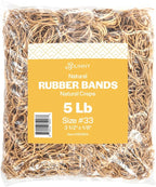 BILINNY Rubber Bands Size 33, Bulk Pack of 5lb (3,000) Tan Rubber Bands, 3.5"x1/8", Made In USA