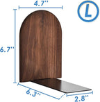 Lauvee Book Ends, Large Sturdy Wooden Bookends for Shelves - Heavy Duty Non-Slip Book Organizers, Decorative Bookend Holders for Home Office, Library, Black Walnut Universal Economy Bookend, 1 Pair