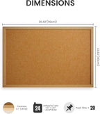 Fluxynara Cork Board Alternative, Felt Bulletin Board 36" x 24" Mustard Yellow Frame with 24 Adhesive Tabs, Pin Board for Home Office, Classroom, Entryway, Kitchen Wall Decor—Sunset Yellow