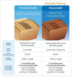 Globe-Weis PFXR217MHD /Pendaflex Heavy-Duty Expanding File, Open Top, 12 Pockets, Monthly Index, Letter Size, Brown (R217MHD)