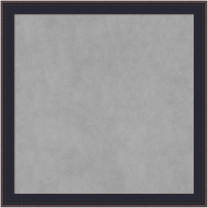 Amanti Art Black Framed Magnetic Board 23x23 Medium Vision Board for use with Magnets, 100% Metal Sheet to Display Items as Office Decor or for Home Organization in mudroom, Kitchen or Kids Room