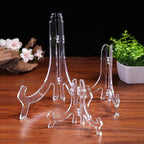 LonlyEagle 12 Pack 7 Inch Clear Plastic Easels or Stand/Plate Holders to Display Pictures or Other Items at Weddings, Plate Stands for Home Decoration, Birthdays, Tables