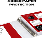 3 Inch 3 Ring Binder, Heavy Duty D-Ring, Holds 725 Sheets, Customizable Clear View Cover, Durable Non-Stick, for 8.5 x 11 Inch Paper, White, 1 Pack