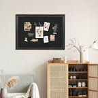 YCCYYCCY Bulletin Board with Felt, Black Wood Framed Display Bulletin Board for Walls with Pins, Eye Bolts, gaskets, Screws, Pin Board for Office, School and Home(MZB-BK,6090,1P)